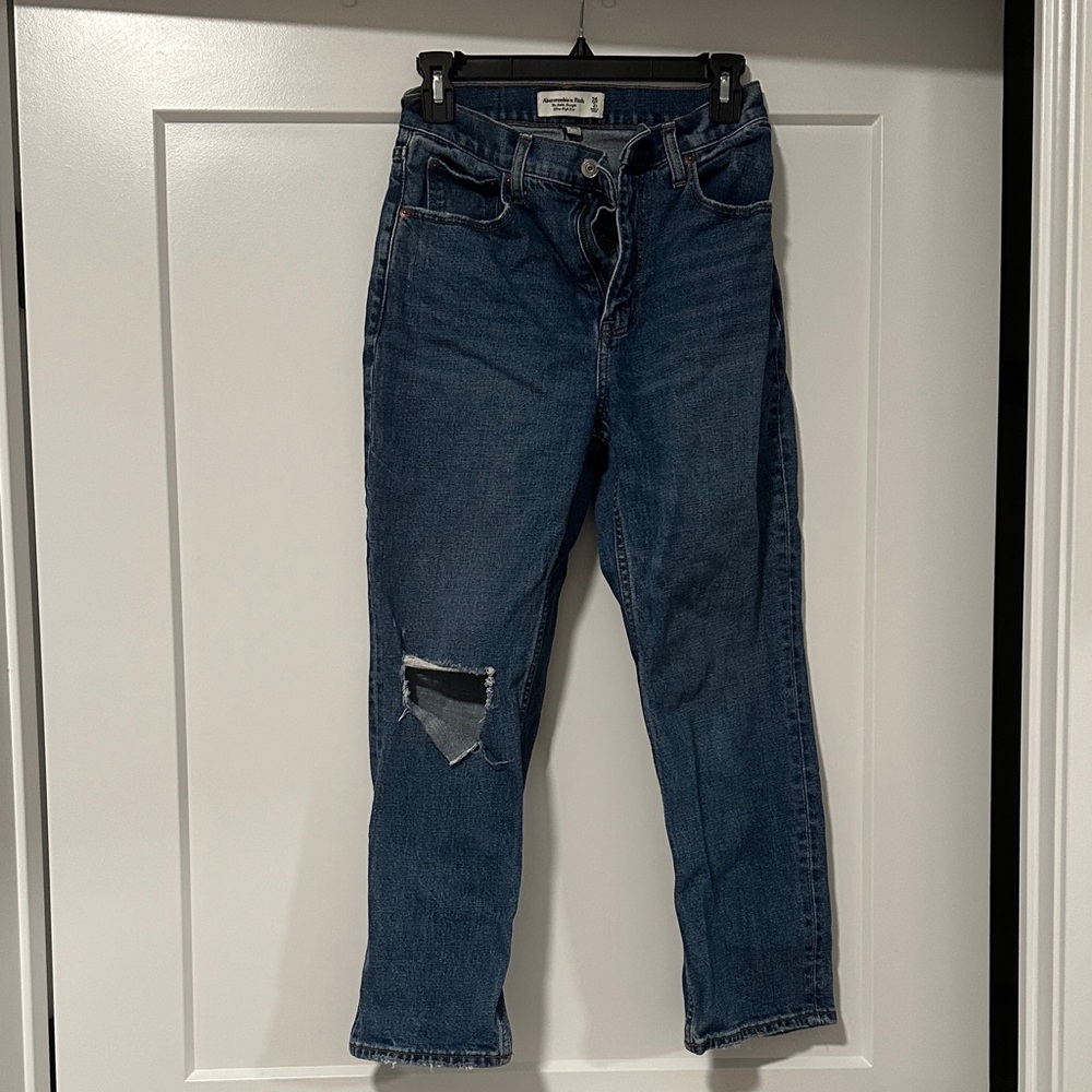 Abercrombie & Fitch Blue Distressed Women Jeans